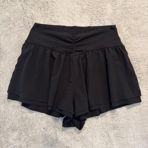 OFFLINE by Aerie Pants - OFFLINE Aerie Real Good V-Waist Lined Shorts Black Pockets XL Flirty Sporty